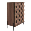 Commode HWC-M44, armoire Sideboard buffet, design 3D tressé Push-to-open portes 109x75x40cm, marron