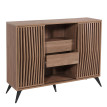 Sideboard HWC-M45, Commode Armoire Buffet Highboard, Design 3D Portes coulissantes Compartiments de rangement 95x120x40c