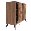 Sideboard HWC-M45, Commode Armoire Buffet Highboard, Design 3D Portes coulissantes Compartiments de rangement 95x120x40c