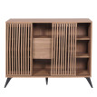 Sideboard HWC-M45, Commode Armoire Buffet Highboard, Design 3D Portes coulissantes Compartiments de rangement 95x120x40c