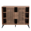 Sideboard HWC-M45, Commode Armoire Buffet Highboard, Design 3D Portes coulissantes Compartiments de rangement 95x120x40c