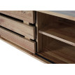 Rack TV HWC-M46, Table TV Table basse Armoire TV Commode, 4 compartiments de rangement 43x180x41cm, teinte naturelle
