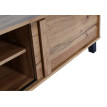 Rack TV HWC-M46, Table TV Table basse Armoire TV Commode, 4 compartiments de rangement 43x180x41cm, teinte naturelle