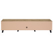 Rack TV HWC-M46, Table TV Table basse Armoire TV Commode, 4 compartiments de rangement 43x180x41cm, teinte naturelle