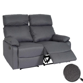 Fauteuil cinéma 2 places HWC-L93, Fauteuil relax Canapé TV, accoudoir Fonction couchage Nosagfederung Tissu/textile - gr