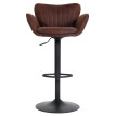 Lot de 2 tabourets de bar HWC-M67, chaise de bar, avec accoudoirs repose-pieds pivotant tissu/textile fer - brun foncé p