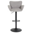 Lot de 2 tabourets de bar HWC-M67, chaise de bar, avec accoudoirs repose-pieds pivotant tissu/textile fer - gris clair p