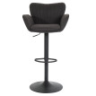 Lot de 2 tabourets de bar HWC-M67, chaise de bar, avec accoudoirs repose-pieds pivotant tissu/textile fer - gris foncé p