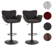 Lot de 2 tabourets de bar HWC-M67, chaise de bar, avec accoudoirs repose-pieds pivotant tissu/textile fer - gris foncé p
