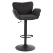 Tabouret de bar HWC-M67, chaise de bar pivotante, avec accoudoirs repose-pieds pivotant tissu/textile fer - gris foncé p