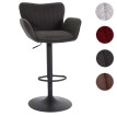 Tabouret de bar HWC-M67, chaise de bar pivotante, avec accoudoirs repose-pieds pivotant tissu/textile fer - gris foncé p