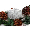 Arrangement de l'Avent HWC-M12 avec porte-bougies, couronne de l'Avent, décoration de Noël en bois argenté blanc 18x49x1