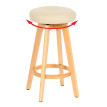 Tabouret de bar Navan, chaise de bar tabouret de bar, bois similicuir pivotant - crème, pieds clairs