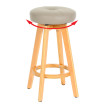Tabouret de bar Navan, chaise de bar tabouret de bar, bois similicuir pivotant - taupe, pieds clairs