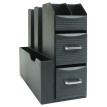 Organiseur de bureau HWC-L97, Tablette de bureau Porte-stylos Boîte de rangement avec 2 tiroirs et 7 compartiments, 29x1