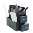Organiseur de bureau HWC-L97, Tablette de bureau Porte-stylos Boîte de rangement avec 2 tiroirs et 7 compartiments, 29x1