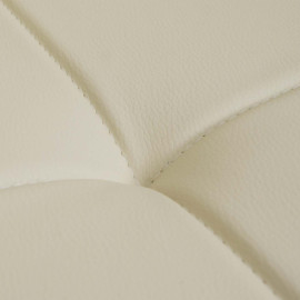 Chaise de salle à manger Orlando, chaise de cuisine avec accoudoirs, similicuir chrome - crème