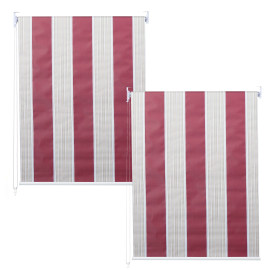 Lot de 2 stores à enroulement HWC-D52, store à enroulement latéral, 120x230cm protection solaire opaque - rouge/blanc/be