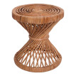 Table d'appoint HWC-M31, Table de fleurs en rotin Table basse, ronde 43x38x38cm, rotin Kubu naturel
