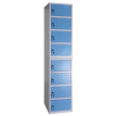 Armoire à casiers verrouillables HWC-L61, armoire de bureau à usage multiple, verrouillable métal 180x38x42cm - bleu
