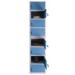 Armoire à casiers verrouillables HWC-L61, armoire de bureau à usage multiple, verrouillable métal 180x38x42cm - bleu