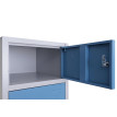 Armoire à casiers verrouillables HWC-L61, armoire de bureau à usage multiple, verrouillable métal 180x38x42cm - bleu
