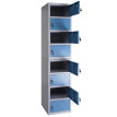 Armoire à casiers verrouillables HWC-L61, armoire de bureau à usage multiple, verrouillable métal 180x38x42cm - bleu