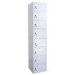 Armoire à casiers verrouillables HWC-L61, armoire de bureau à usage multiple, verrouillable métal 180x38x42cm - gris