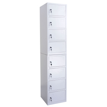 Armoire à casiers verrouillables HWC-L61, armoire de bureau à usage multiple, verrouillable métal 180x38x42cm - gris