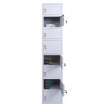 Armoire à casiers verrouillables HWC-L61, armoire de bureau à usage multiple, verrouillable métal 180x38x42cm - gris