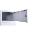 Armoire à casiers verrouillables HWC-L61, armoire de bureau à usage multiple, verrouillable métal 180x38x42cm - gris
