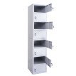 Armoire à casiers verrouillables HWC-L61, armoire de bureau à usage multiple, verrouillable métal 180x38x42cm - gris