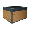 Garage pour tondeuse-robot avec bac à plantes HWC-L45 WPC métal 40x60x73cm - aspect chêne