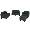 Modular Sofa-System Ensemble de canapés Lyon 3-1-1-1, similicuir - gris foncé