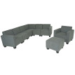 Modular Sofa-System Ensemble de canapés Lyon 6-2, tissu/textile - gris