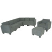 Modular Sofa-System Ensemble de canapés Lyon 6-2, tissu/textile - gris