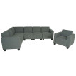 Modular Sofa-System Ensemble de canapés Lyon 6-1, tissu/textile - gris