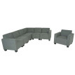 Modular Sofa-System Ensemble de canapés Lyon 6-1, tissu/textile - gris