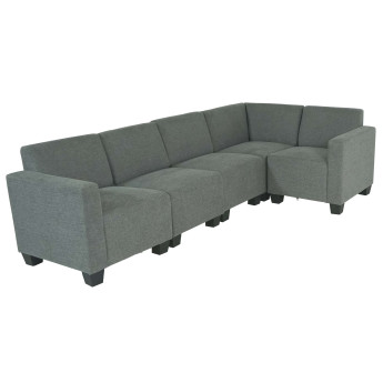 Modular Sofa-System Ensemble de canapés Lyon 5, tissu/textile - gris