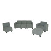 Modular Sofa-System Ensemble de canapés Lyon 3-1-1-1, tissu/textile - gris