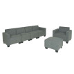 Modular Sofa-System Ensemble de canapés Lyon 3-1-1-1, tissu/textile - gris