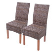 Lot de 2 chaises M44 salle à manger, rotin kubu/bois, 47x52x97cm - sans coussins
