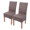 Lot de 2 chaises M44 salle à manger, rotin kubu/bois, 47x52x97cm - sans coussins