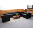 Salon 3-2-1, garniture de canapés / lounge Lille - cuir, noir