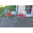 Garniture de bistro, ensemble chaises et table de jardin, aluminium, empilable - table ronde + 2x chaise