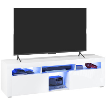 Meuble Tv design Led THOMAS blanc laqué