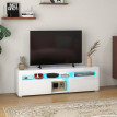 Meuble Tv design Led THOMAS blanc laqué