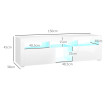 Meuble Tv design Led THOMAS blanc laqué