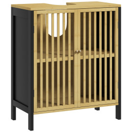 Meuble sous-vasque EVE noir et bois