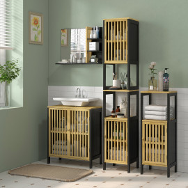 Meuble sous-vasque EVE noir et bois